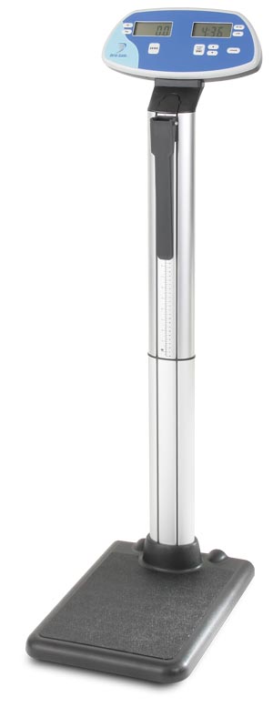 Scale Digital Physician Adult Beam w/Height Rod 500LBS, BMI calculator. Four C batteries (included). Three year battery life. ABS and metal construction. Three-year warranty. Touchless Start by Doran Scales, Inc.  ID DS5100